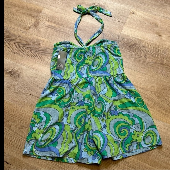 Wild Fable Halter Groovy Terrycloth Romper - Picture 2 of 4